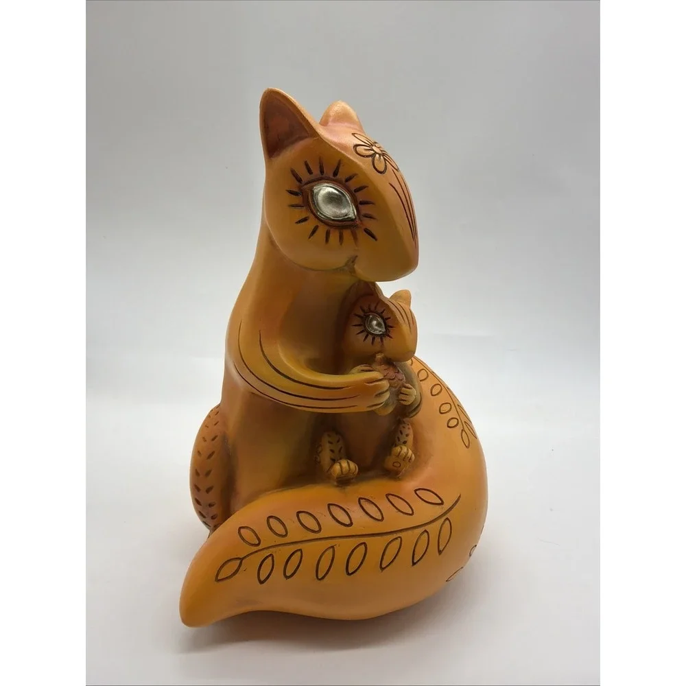 Handmade Wood Chipmunk Squirrel Figurine Hand‎ Painted